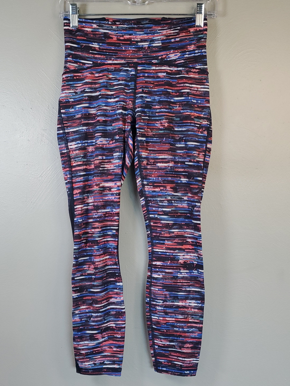 Lululemon Train Times 7/8 Leggings W/ A Colorful Striped Pattern. Size 6
